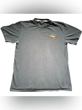 Percival Menswear Embroidered Dinosaur T-Shirt - Charcoal/Black - Medium